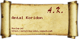 Antal Koridon névjegykártya